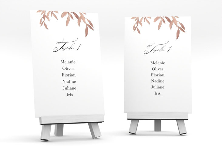 Tischaufsteller Hochzeit Demure Tischaufsteller weiss rosegold
