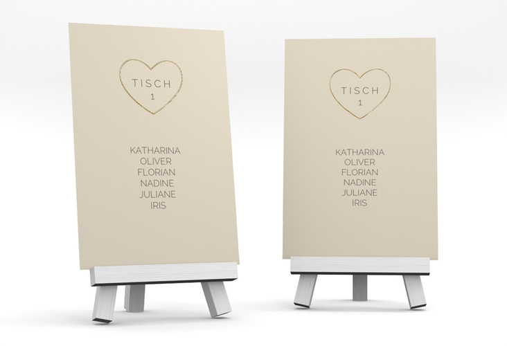 Tischaufsteller Hochzeit Lebenstraum Tischaufsteller beige gold