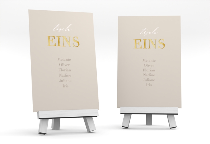 Tischaufsteller Hochzeit Moment Tischaufsteller beige gold