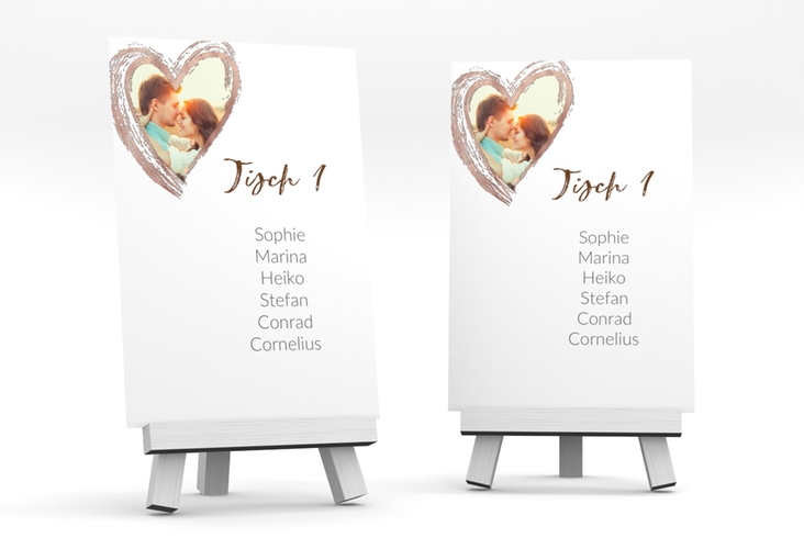 Tischaufsteller Hochzeit Liebe Tischaufsteller braun rosegold