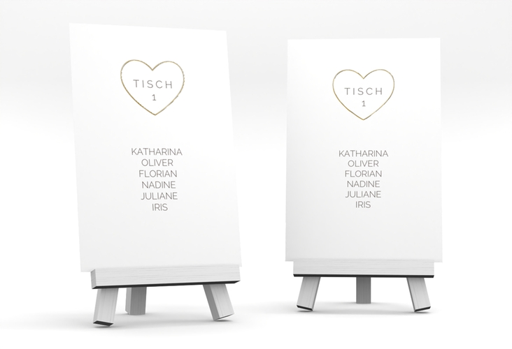 Tischaufsteller Hochzeit Lebenstraum Tischaufsteller weiss gold