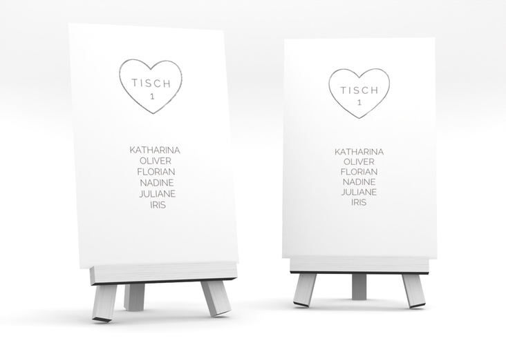 Tischaufsteller Hochzeit Lebenstraum Tischaufsteller weiss silber