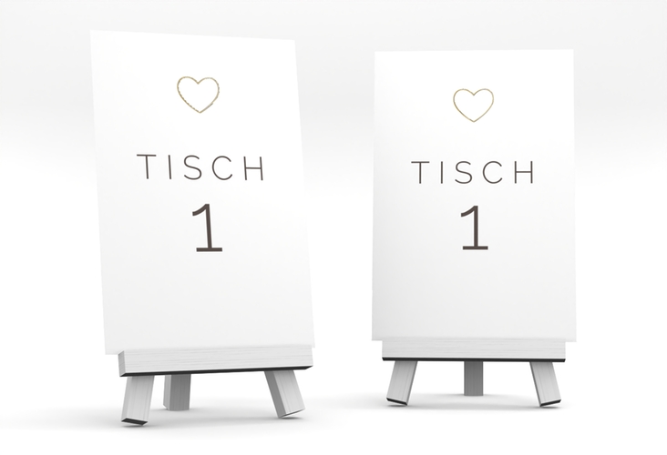Tischnummer Hochzeit Lebenstraum Tischaufsteller weiss gold