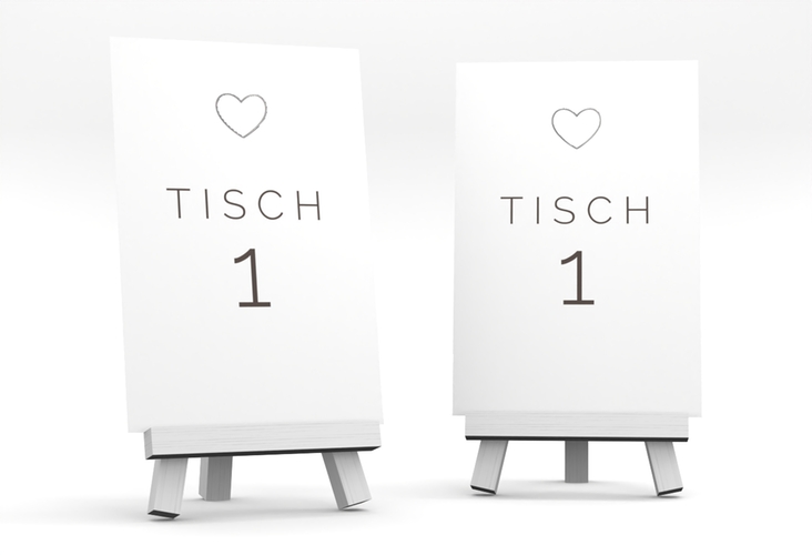 Tischnummer Hochzeit Lebenstraum Tischaufsteller weiss silber