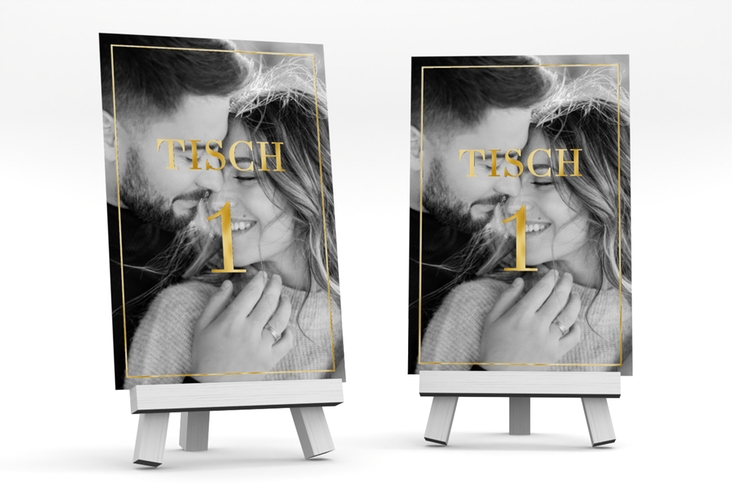 Tischnummer Hochzeit Moment Tischaufsteller beige gold