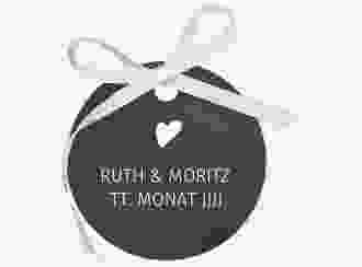 Geschenkanhänger Hochzeit Chalkboard Geschenkanhänger, rund schwarz