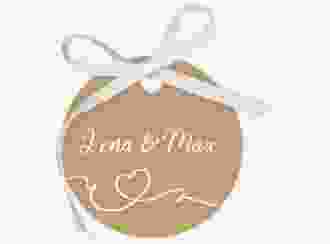 Geschenkanhänger Hochzeit Herzensbund Geschenkanhänger, rund schwarz