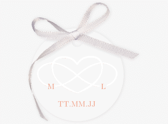 Klick: Details zu Geschenkanhänger Hochzeit "Infinity" anzeigen Geschenkanhänger Hochzeit Infinity Geschenkanhänger, rund apricot