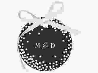Geschenkanhänger Hochzeit Glitter Geschenkanhänger, rund schwarz