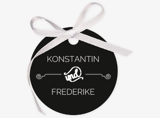 Klick: Details zu Geschenkanhänger Hochzeit "Bones" anzeigen Geschenkanhänger Hochzeit "Bones" Geschenkanhänger, rund schwarz