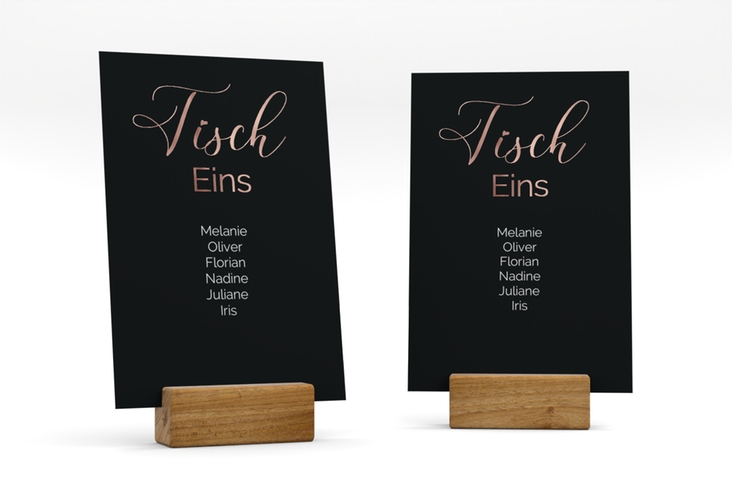 Tischaufsteller Hochzeit Eheschließung Tischaufsteller schwarz rosegold