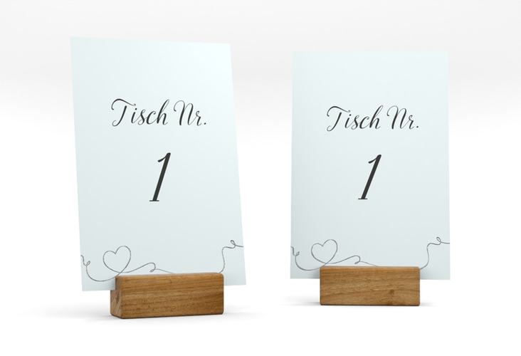 Tischnummer Hochzeit Dolce Tischaufsteller tuerkis silber
