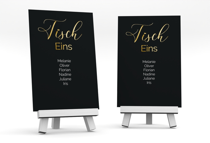 Tischaufsteller Hochzeit Eheschließung Tischaufsteller schwarz gold