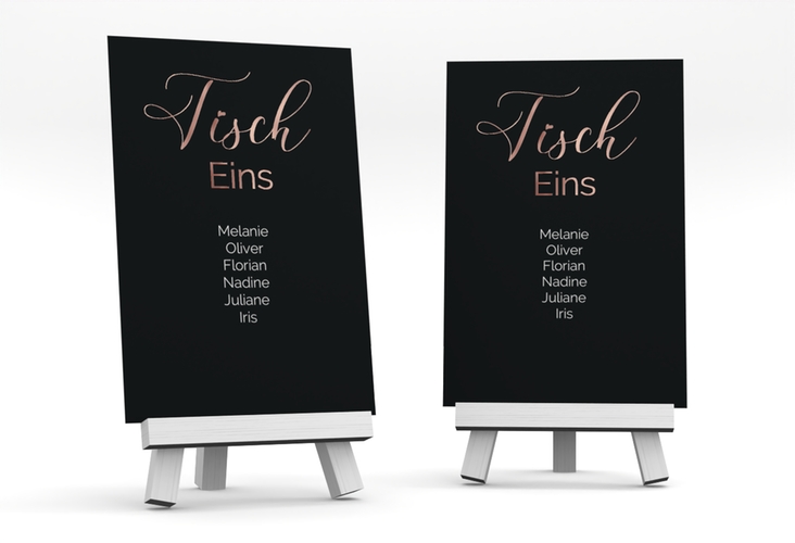 Tischaufsteller Hochzeit Eheschließung Tischaufsteller schwarz rosegold