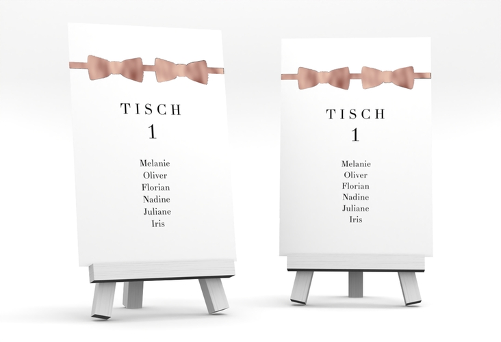 Tischaufsteller Hochzeit Suits Tischaufsteller schwarz rosegold