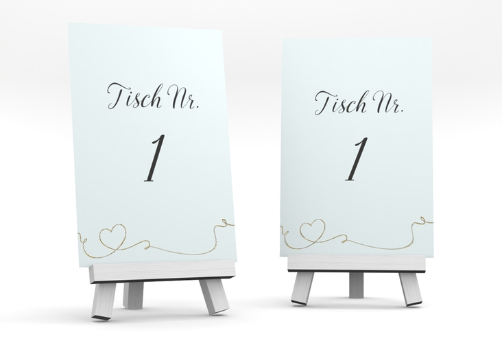Tischnummer Hochzeit Dolce Tischaufsteller tuerkis gold