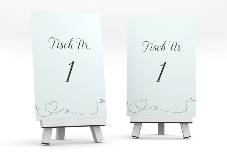 Tischnummer Hochzeit Dolce Tischaufsteller tuerkis rosegold
