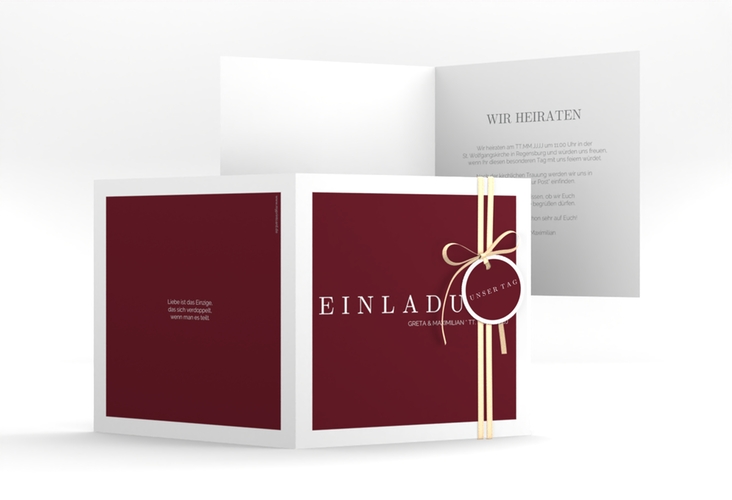 Hochzeitseinladung Simply quadr. Klappkarte hochglanz