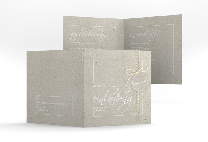 Hochzeitseinladung Simple Line quadr. Klappkarte
