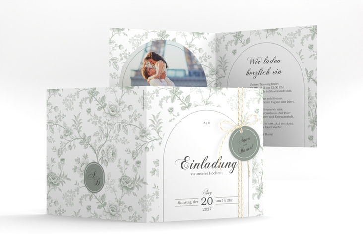 Hochzeitseinladung Très Chic quadr. Klappkarte