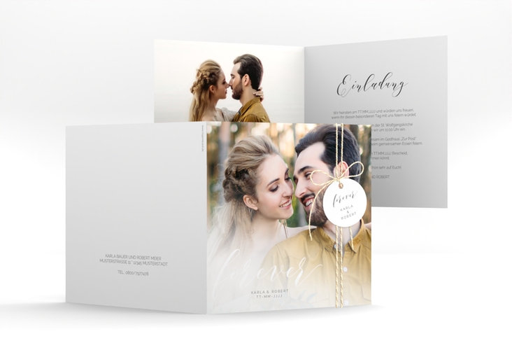 Hochzeitseinladung Promise quadr. Klappkarte