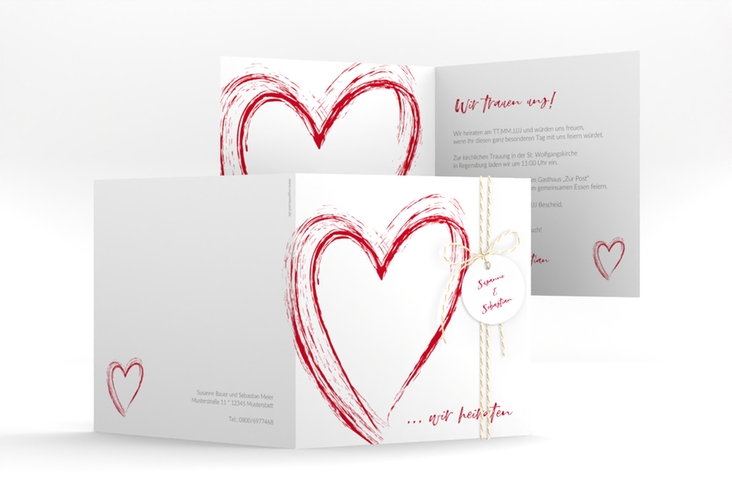 Hochzeitseinladung Liebe quadr. Klappkarte