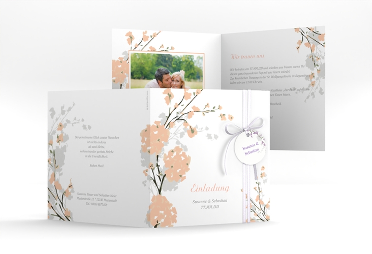Hochzeitseinladung Salerno quadr. Klappkarte