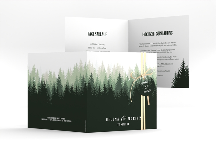 Hochzeitseinladung Forest quadr. Klappkarte hochglanz