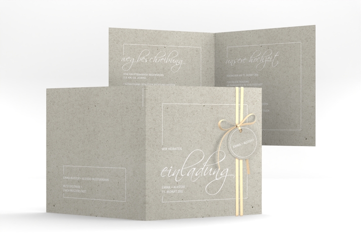 Hochzeitseinladung Simple Line quadr. Klappkarte