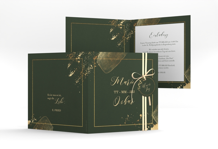 Hochzeitseinladung Emerald quadr. Klappkarte