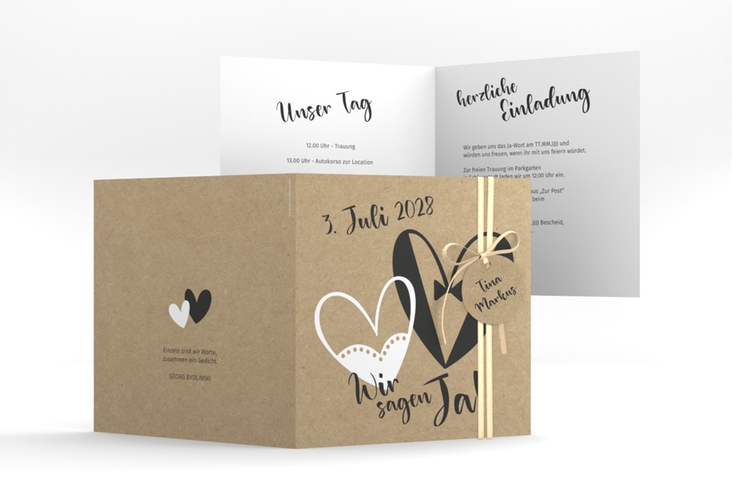 Hochzeitseinladung Dresscode quadr. Klappkarte