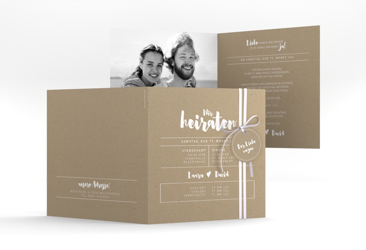 Hochzeitseinladung Letterbox quadr. Klappkarte