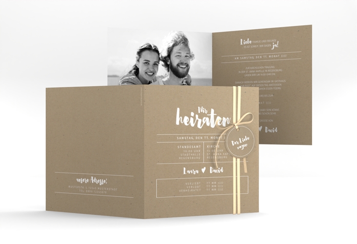 Hochzeitseinladung Letterbox quadr. Klappkarte
