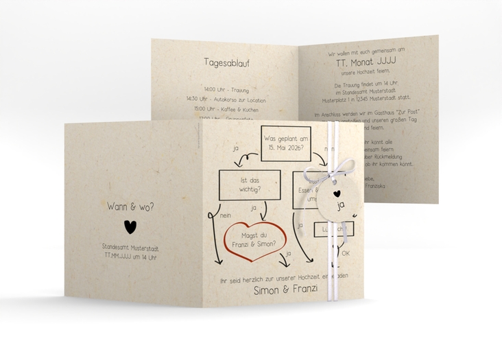 Hochzeitseinladung  Entscheidung quadr. Klappkarte