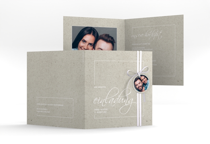 Hochzeitseinladung Simple Line quadr. Klappkarte