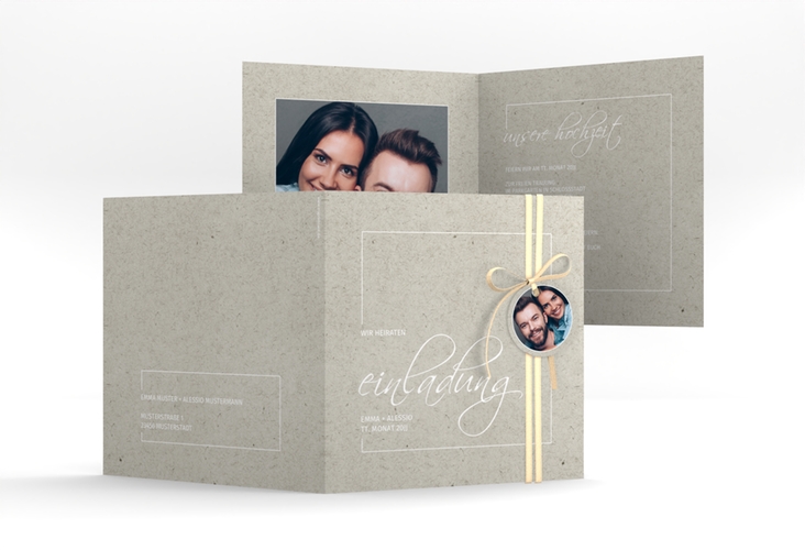 Hochzeitseinladung Simple Line quadr. Klappkarte
