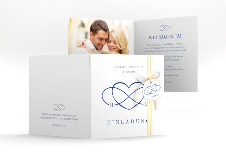 Hochzeitseinladung Infinity quadr. Klappkarte