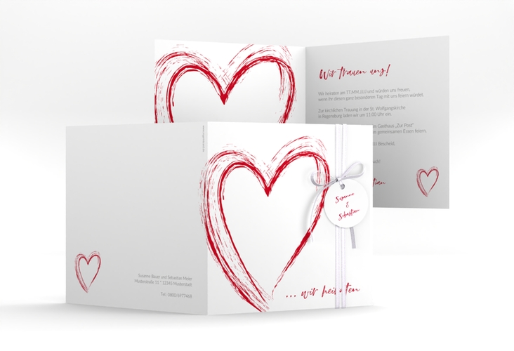 Hochzeitseinladung Liebe quadr. Klappkarte