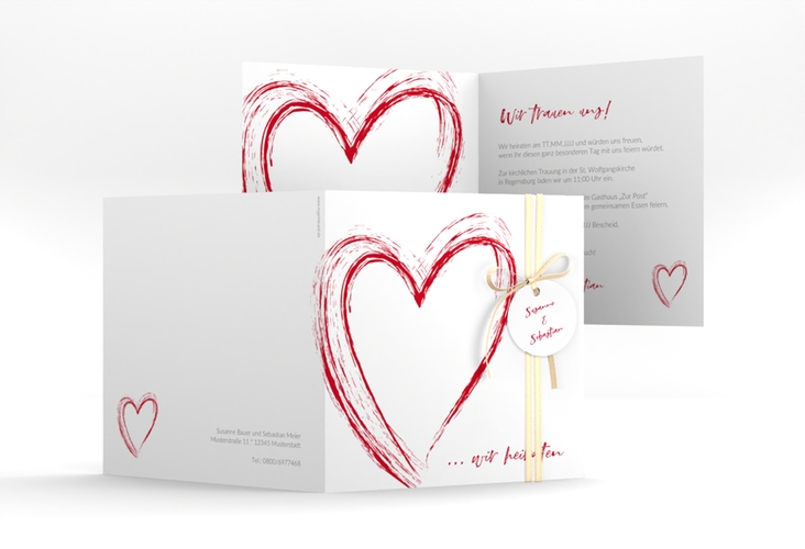 Hochzeitseinladung Liebe quadr. Klappkarte