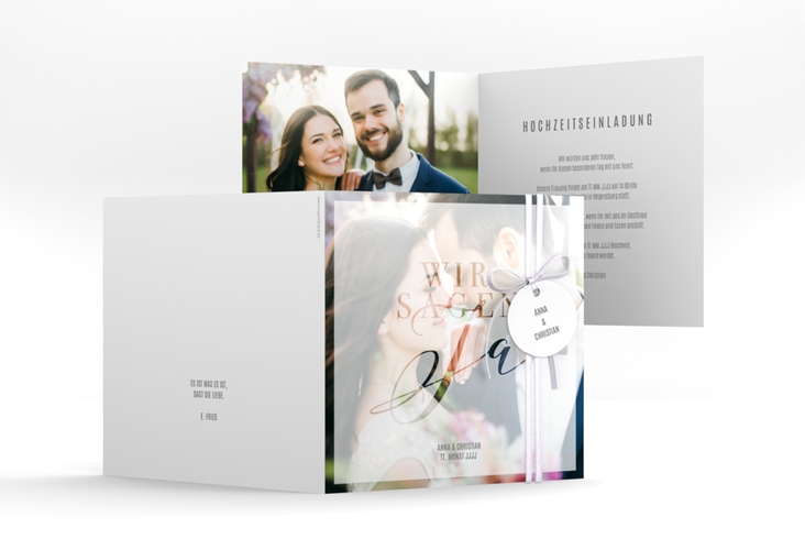 Hochzeitseinladung Amazing quadr. Klappkarte