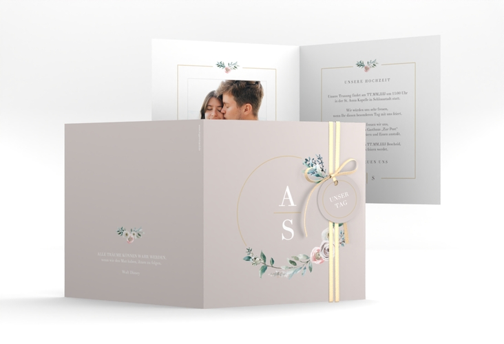 Hochzeitseinladung Symphonie quadr. Klappkarte