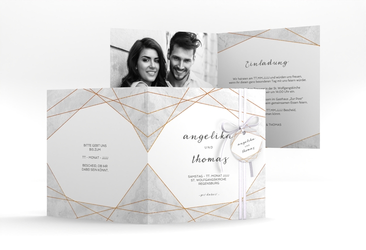 Hochzeitseinladung Asymmetry quadr. Klappkarte