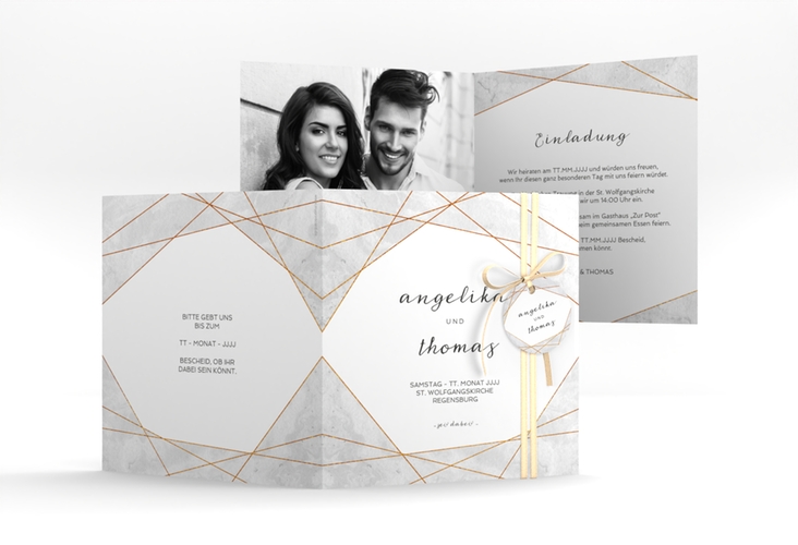 Hochzeitseinladung Asymmetry quadr. Klappkarte