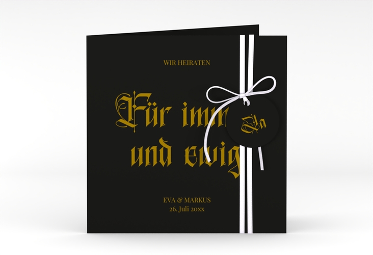 Hochzeitseinladung Gothic quadr. Klappkarte
