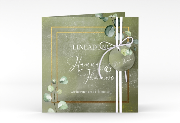 Hochzeitseinladung Jade quadr. Klappkarte