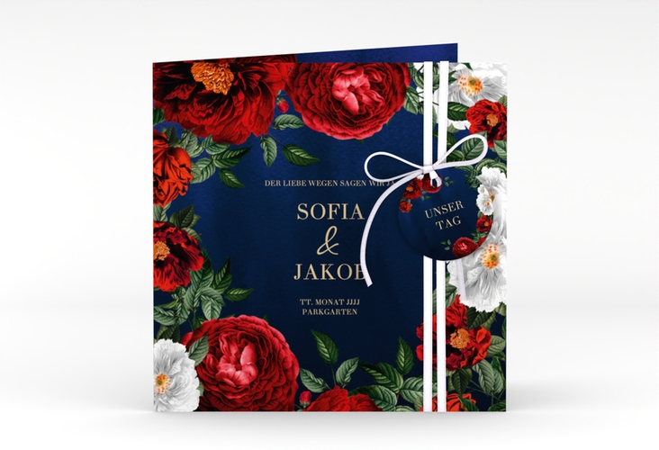 Einladungskarte Hochzeit Florista quadr. Klappkarte