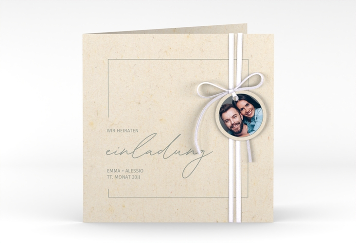 Hochzeitseinladung Simple Line quadr. Klappkarte hochglanz