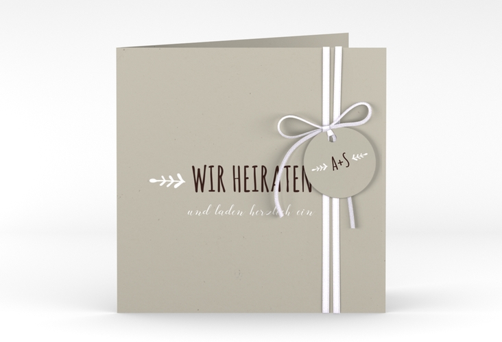 Hochzeitseinladung Eden quadr. Klappkarte weiss hochglanz