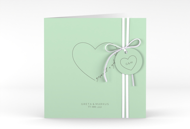 Hochzeitseinladung Lebenstraum quadr. Klappkarte mint hochglanz