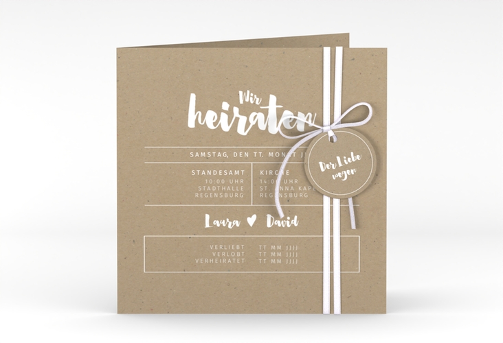 Hochzeitseinladung Letterbox quadr. Klappkarte